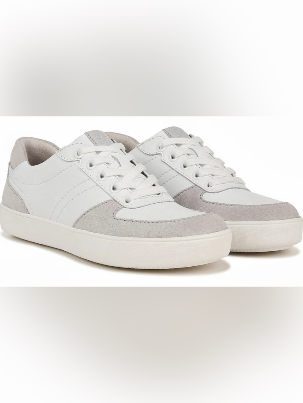 Naturalizer Murphy Women's Fashion Sneakers Urban Mist Gray White Suede Leather